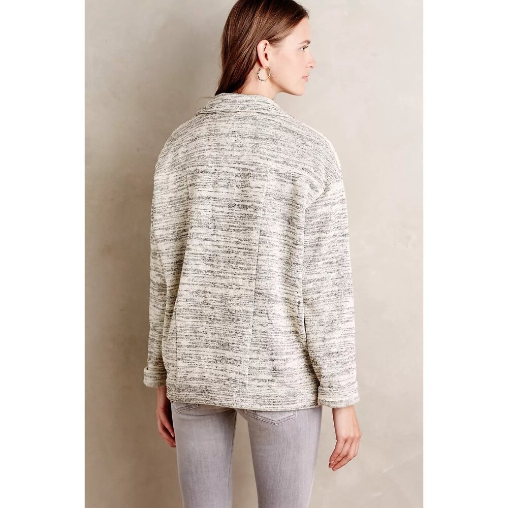 Anthropologie Cozy French Terry Open Front Collard Jacket - Picture 8 of 14